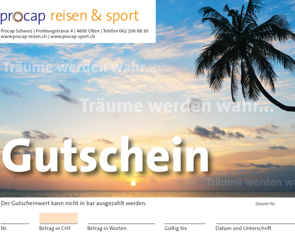 Ein Reisegutschein von Procap Reisen